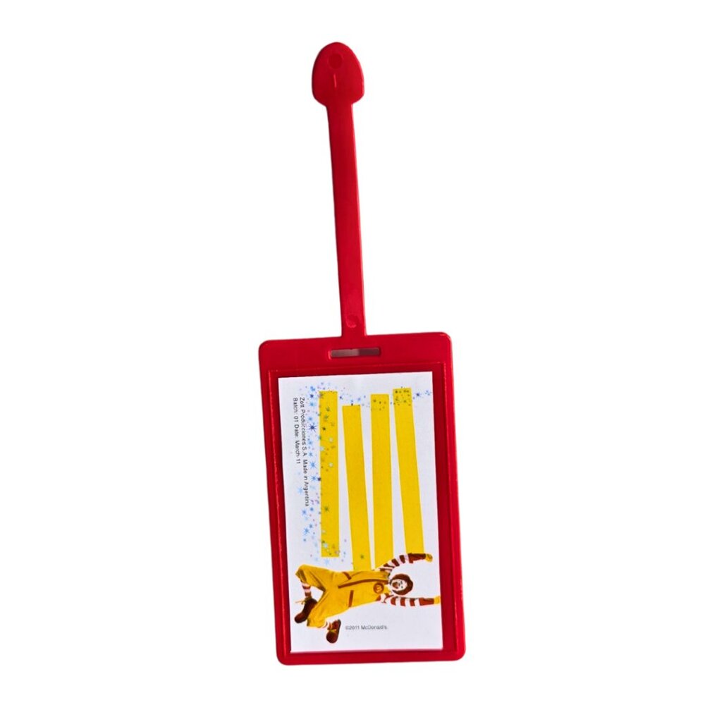 McDonald's Ronald McDonald Lenticular Luggage Tag Rare